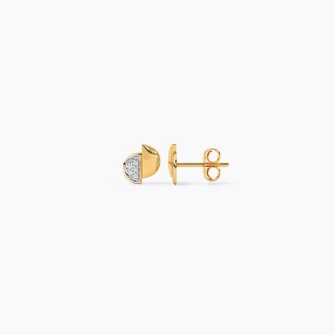 Dual Semi Circles Diamond Stud Earrings Dual Semi Circles Diamond Stud Earrings