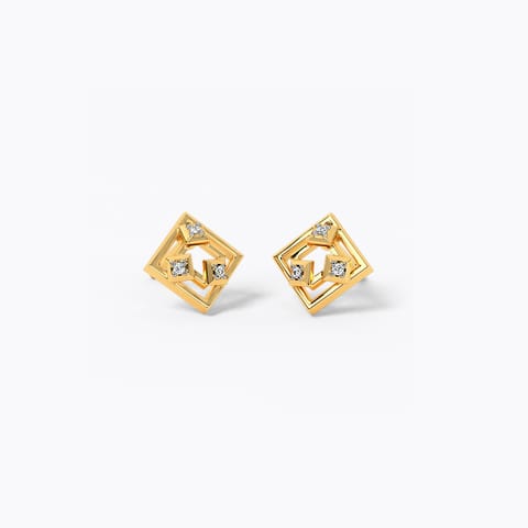 Scattered Squares Diamond Stud Earrings