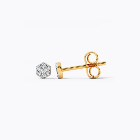 Subtle Hexagon Diamond Stud Earrings Subtle Hexagon Diamond Stud Earrings