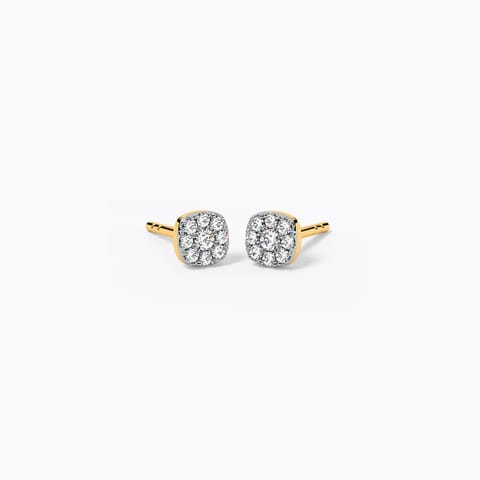 Blazing Cushion Diamond Stud Earrings