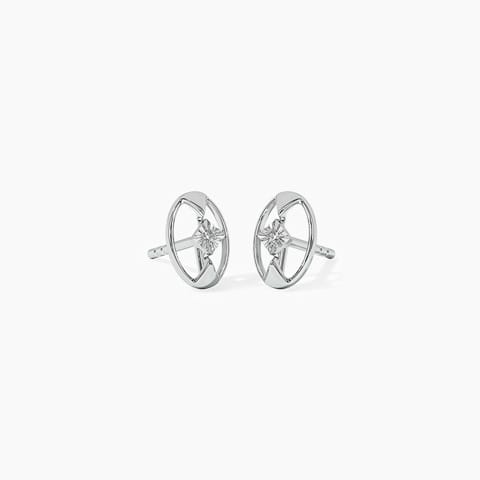 Subtle Ovate Diamond Stud Earrings