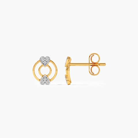 Dual Heart Orb Diamond Stud Earrings Dual Heart Orb Diamond Stud Earrings
