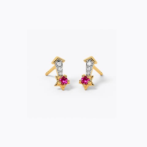 Star Drop Gemstone Stud Earrings