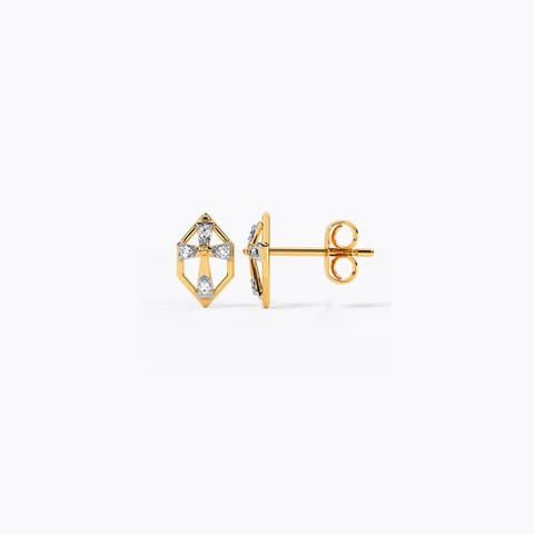Cross Hexa Diamond Stud Earrings Cross Hexa Diamond Stud Earrings