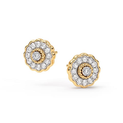 Wave Halo Stud Earrings