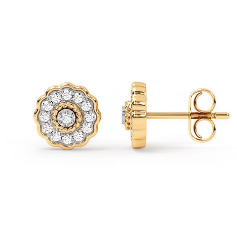 Wave Halo Stud Earrings