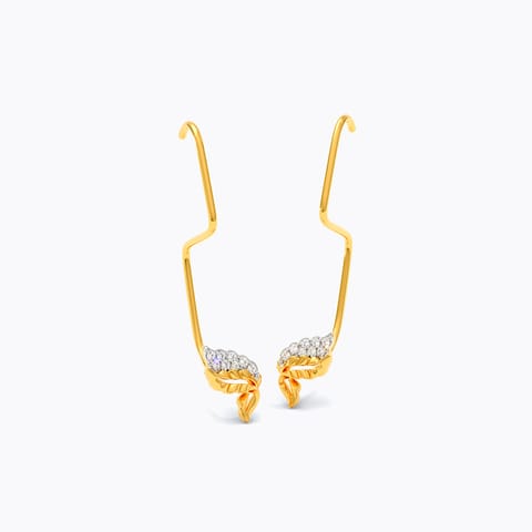 Curling Leaves Diamond Ear Cuffs Curling Leaves Diamond Ear Cuffs