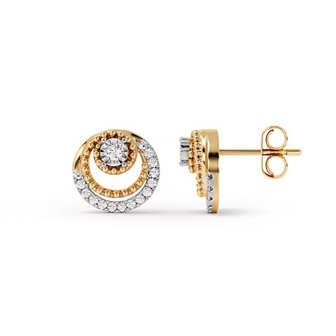 Modern Cluster Diamond Stud Earrings