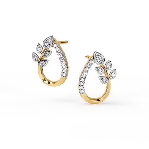 Swirl Glow Diamond Stud Earrings