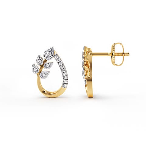 Swirl Glow Diamond Stud Earrings