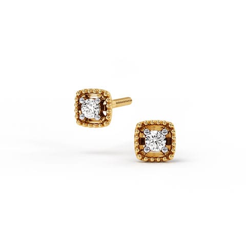 Maze Diamond Stud Earrings