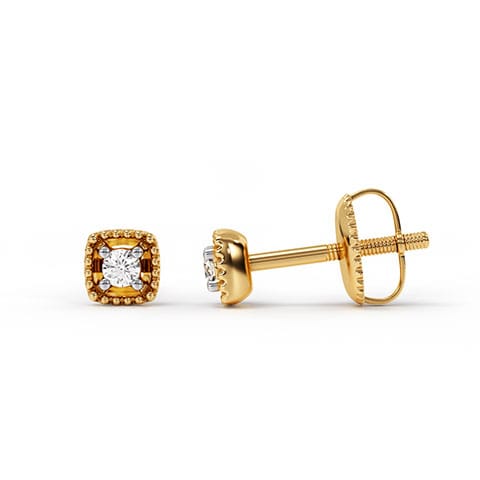 Maze Diamond Stud Earrings