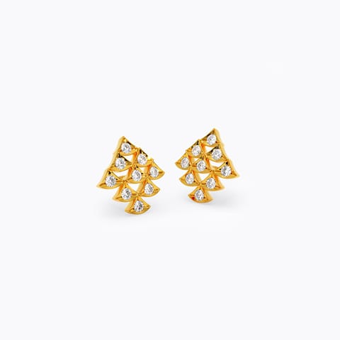 Malar 22k Gold and Diamond Stud Earrings