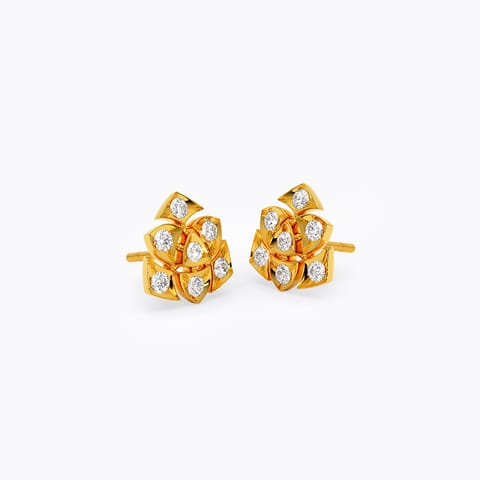 Sikku 22k Gold and Diamond Stud Earrings