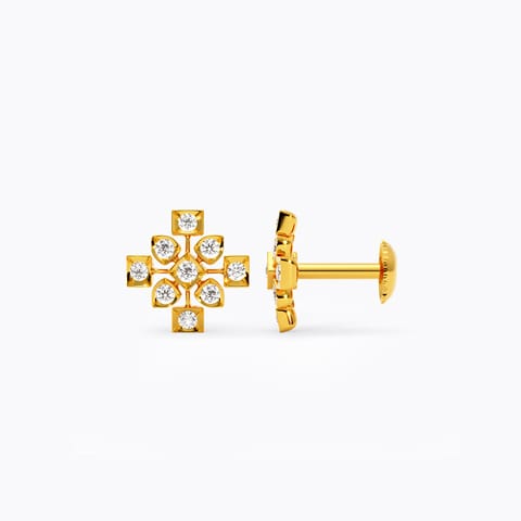 Kolam 22k Gold and Diamond Stud Earrings Kolam 22k Gold and Diamond Stud Earrings