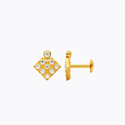 Talam 22k Gold and Diamond Stud Earrings Talam 22k Gold and Diamond Stud Earrings