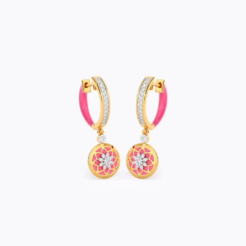 Crimson Chakra Diamond Hoop Earrings Crimson Chakra Diamond Hoop Earrings