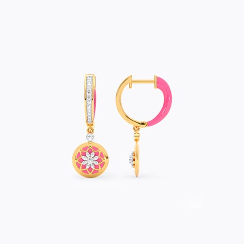 Crimson Chakra Diamond Hoop Earrings Crimson Chakra Diamond Hoop Earrings