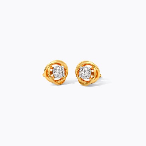Mist Rose Diamond Stud Earrings