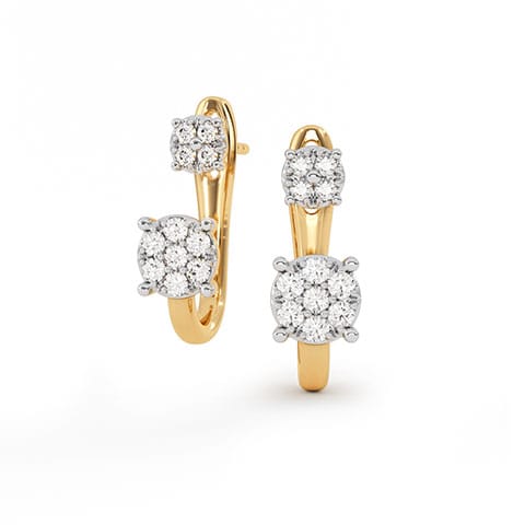 Elegant Plume Diamond Stud Earrings