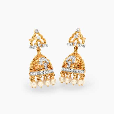 Pearl Allure Gemstone Jhumkas Pearl Allure Gemstone Jhumkas