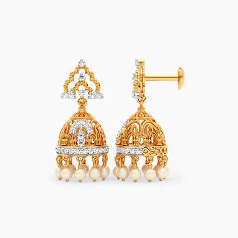 Pearl Allure Gemstone Jhumkas Pearl Allure Gemstone Jhumkas