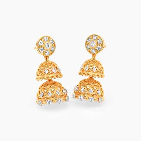 Dazzling Clarion Diamond Jhumkas Dazzling Clarion Diamond Jhumkas