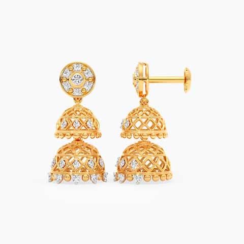 Dazzling Clarion Diamond Jhumkas Dazzling Clarion Diamond Jhumkas