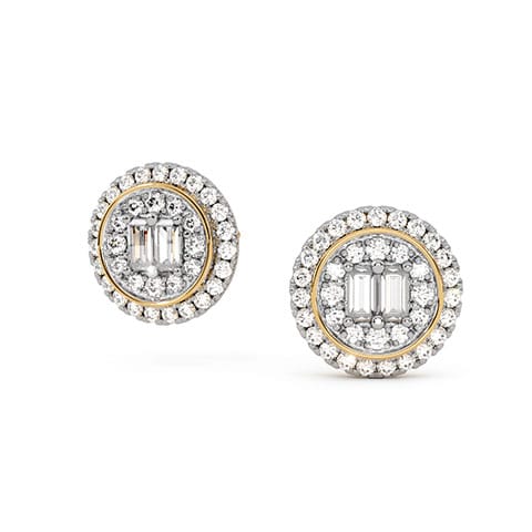 Celestial Disk Diamond Stud Earrings