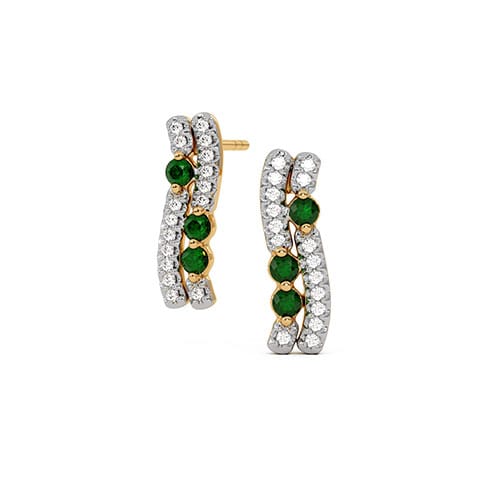 Celestial Vine of Emeralds Gemstone Stud Earrings Celestial Vine of Emeralds Gemstone Stud Earrings