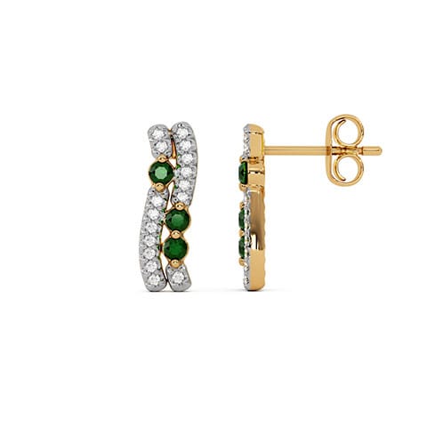 Celestial Vine of Emeralds Gemstone Stud Earrings Celestial Vine of Emeralds Gemstone Stud Earrings
