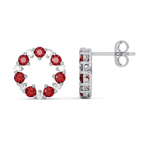 Tiny Flame Duo Gemstone Stud Earrings Tiny Flame Duo Gemstone Stud Earrings