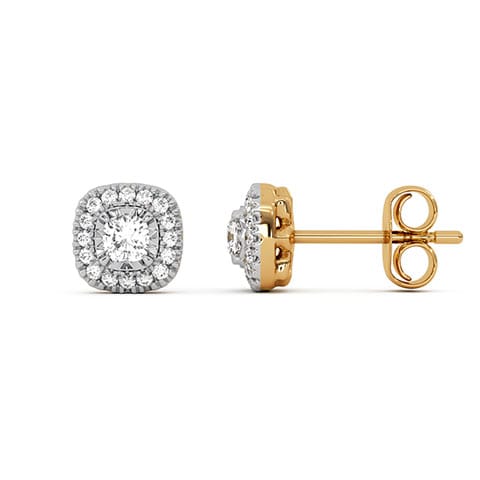 Sunburst Square Diamond Stud Earrings Sunburst Square Diamond Stud Earrings