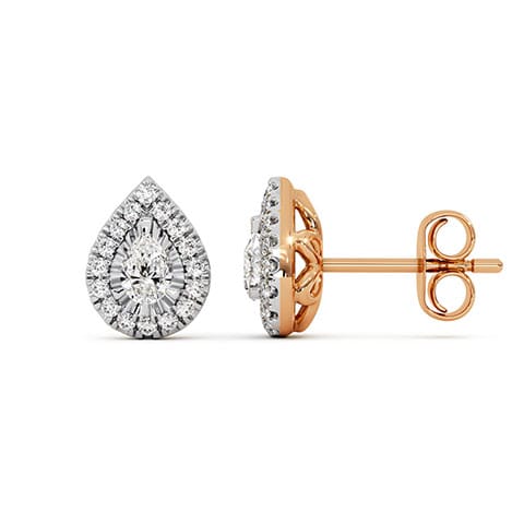 Blushing Heart Diamond Stud Earrings