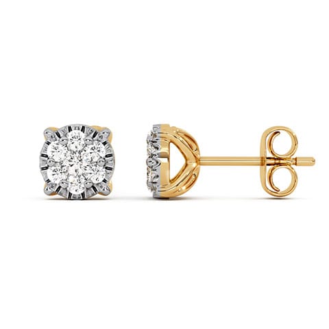 Sunlit Cube Diamond Stud Earrings