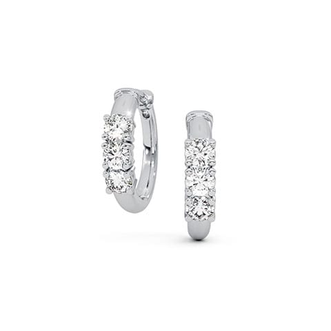 Glacier Row Diamond Hoop Earrings Glacier Row Diamond Hoop Earrings