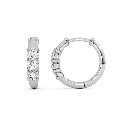 Glacier Row Diamond Hoop Earrings Glacier Row Diamond Hoop Earrings