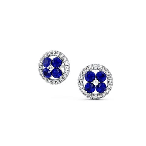 Blue Cluster Gemstone Stud Earrings Blue Cluster Gemstone Stud Earrings