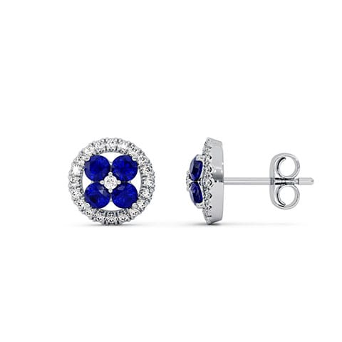Blue Cluster Gemstone Stud Earrings Blue Cluster Gemstone Stud Earrings