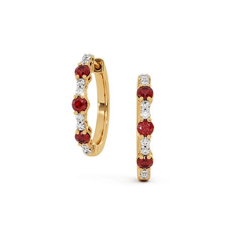 Crimson Orbit Gemstone Hoop Earrings Crimson Orbit Gemstone Hoop Earrings