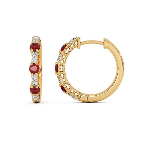 Crimson Orbit Gemstone Hoop Earrings Crimson Orbit Gemstone Hoop Earrings