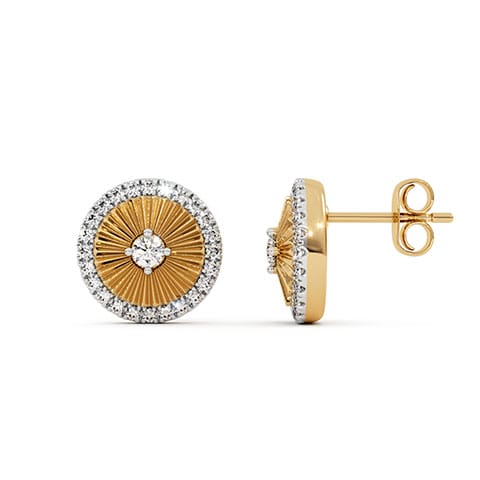 Golden Starburst Diamond Stud Earrings Golden Starburst Diamond Stud Earrings