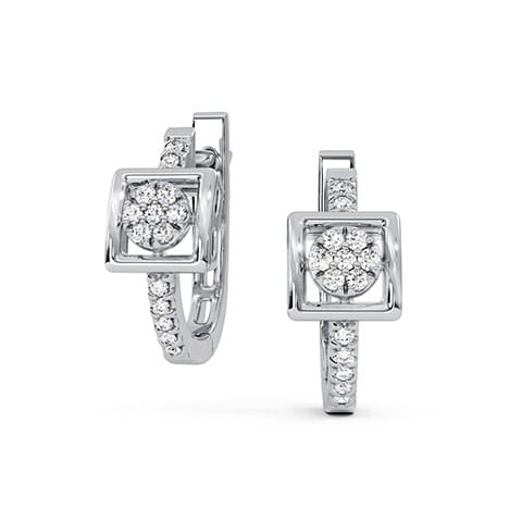 Open Window Sparkle Diamond Hoop Earrings Open Window Sparkle Diamond Hoop Earrings