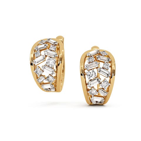 Gilded Lace Diamond Hoop Earrings