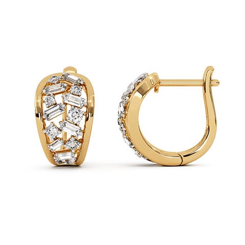 Gilded Lace Diamond Hoop Earrings