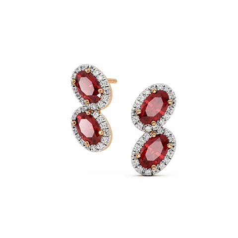 Ruby Blossom Gemstone Stud Earrings Ruby Blossom Gemstone Stud Earrings