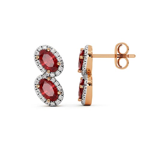 Ruby Blossom Gemstone Stud Earrings Ruby Blossom Gemstone Stud Earrings