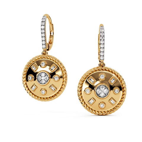 Solar Circle Sapphire Diamond Hoop Earrings Solar Circle Sapphire Diamond Hoop Earrings