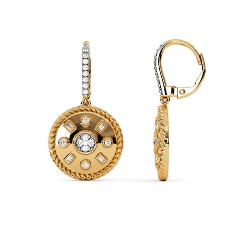 Solar Circle Sapphire Diamond Hoop Earrings Solar Circle Sapphire Diamond Hoop Earrings