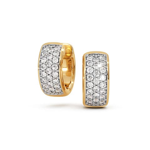 Mystic Azure Circles Diamond Hoop Earrings